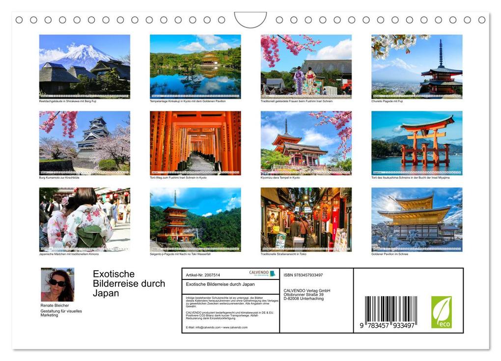 Weitere Ansicht: Exotische Bilderreise durch Japan (Wandkalender 2026 DIN A4 quer), CALVENDO Monatskalender | Renate Bleicher, Calvendo
