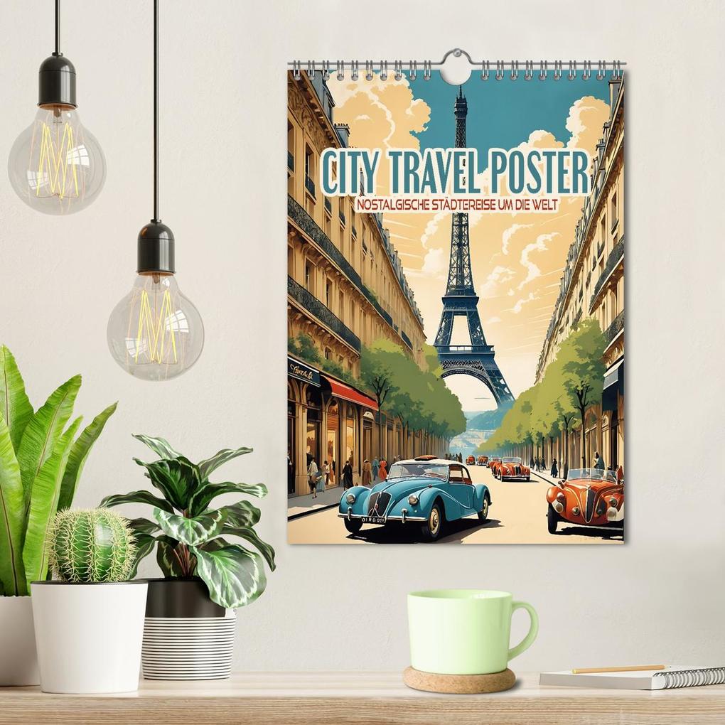 Weitere Ansicht: City Travel Poster - nostalgische Städtereise um die Welt (Wandkalender 2026 DIN A4 hoch), CALVENDO Monatskalender | Calvendo, Renate Utz