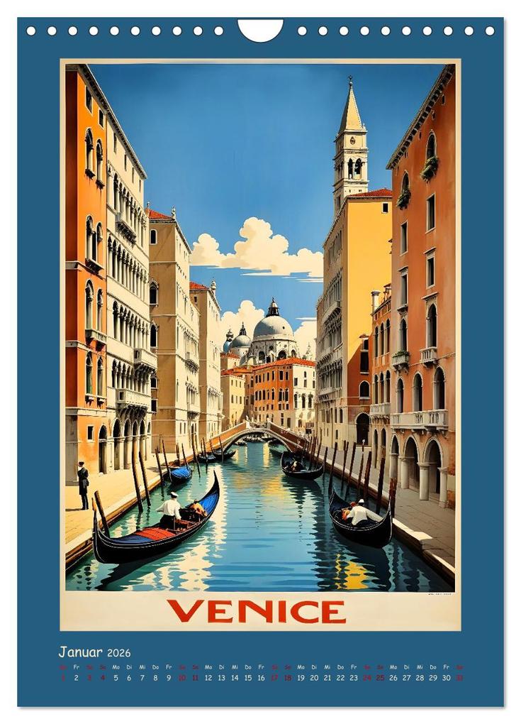 Weitere Ansicht: City Travel Poster - nostalgische Städtereise um die Welt (Wandkalender 2026 DIN A4 hoch), CALVENDO Monatskalender | Calvendo, Renate Utz