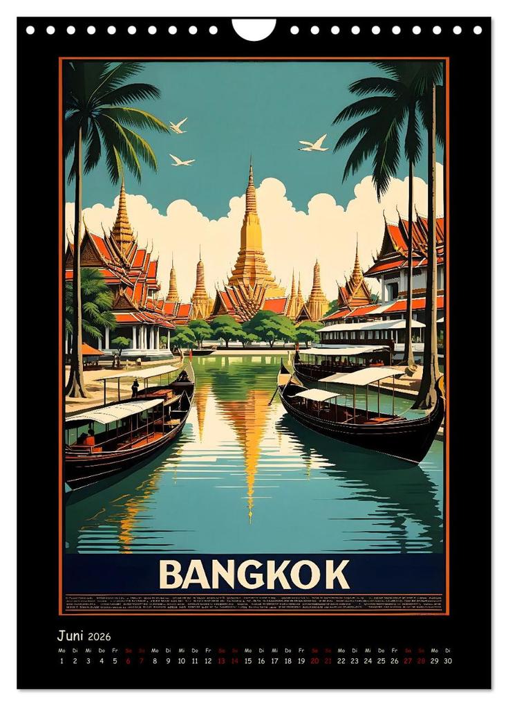 Weitere Ansicht: City Travel Poster - nostalgische Städtereise um die Welt (Wandkalender 2026 DIN A4 hoch), CALVENDO Monatskalender | Calvendo, Renate Utz