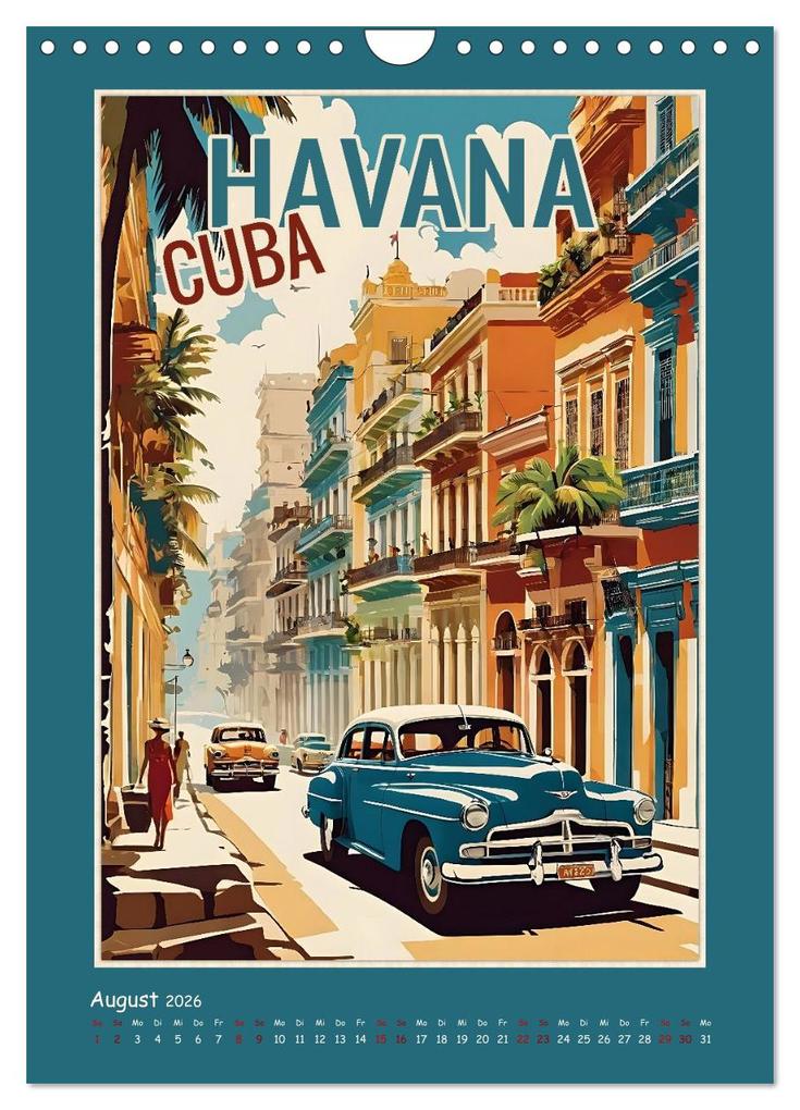 Weitere Ansicht: City Travel Poster - nostalgische Städtereise um die Welt (Wandkalender 2026 DIN A4 hoch), CALVENDO Monatskalender | Calvendo, Renate Utz