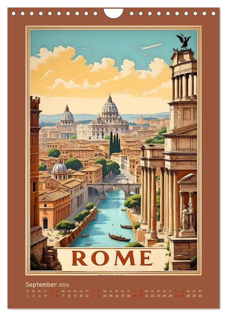 Weitere Ansicht: City Travel Poster - nostalgische Städtereise um die Welt (Wandkalender 2026 DIN A4 hoch), CALVENDO Monatskalender | Calvendo, Renate Utz