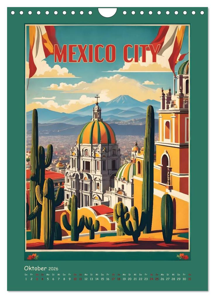 Weitere Ansicht: City Travel Poster - nostalgische Städtereise um die Welt (Wandkalender 2026 DIN A4 hoch), CALVENDO Monatskalender | Calvendo, Renate Utz