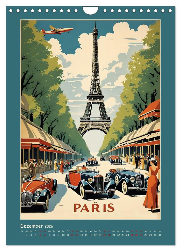 Weitere Ansicht: City Travel Poster - nostalgische Städtereise um die Welt (Wandkalender 2026 DIN A4 hoch), CALVENDO Monatskalender | Calvendo, Renate Utz