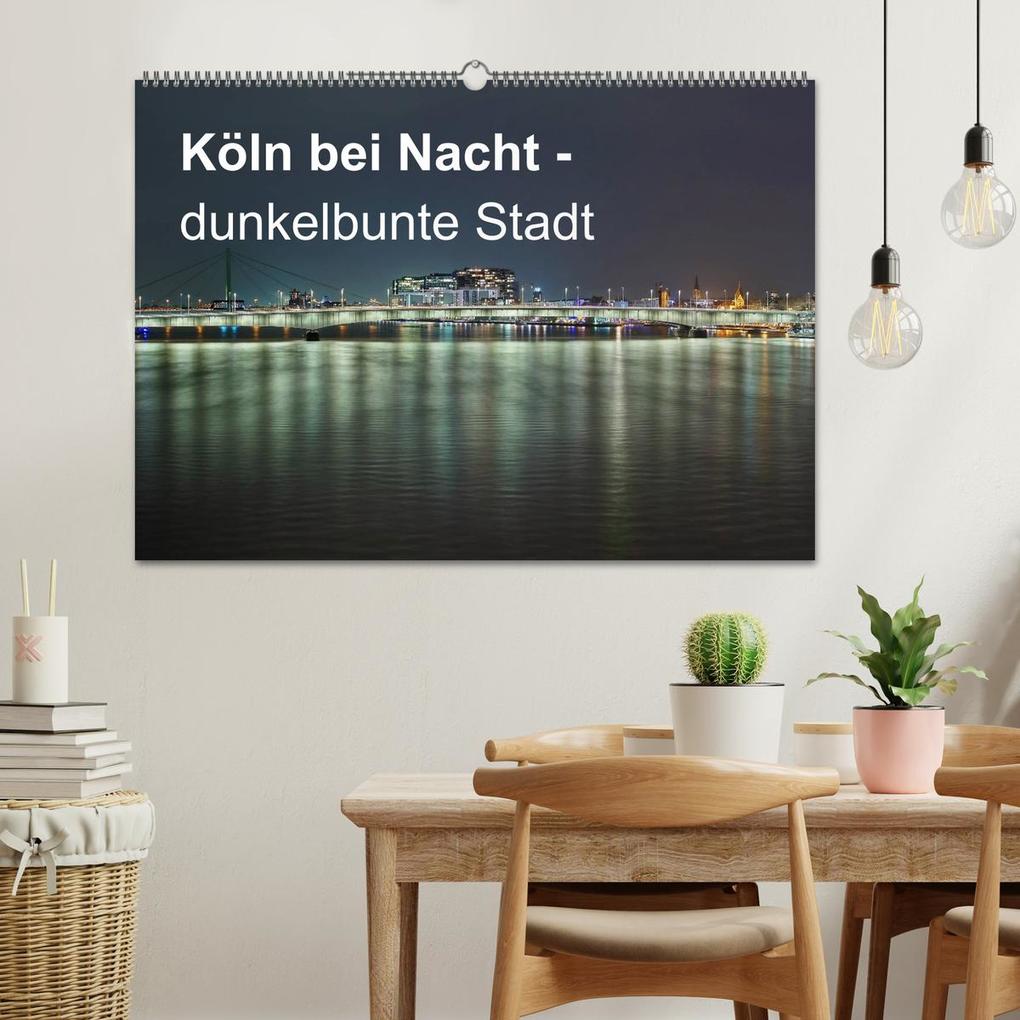 Weitere Ansicht: Köln bei Nacht - dunkelbunte Stadt (Wandkalender 2026 DIN A2 quer), CALVENDO Monatskalender | Peter Brüggen // www. koelndunkelbunt.de, Calvendo