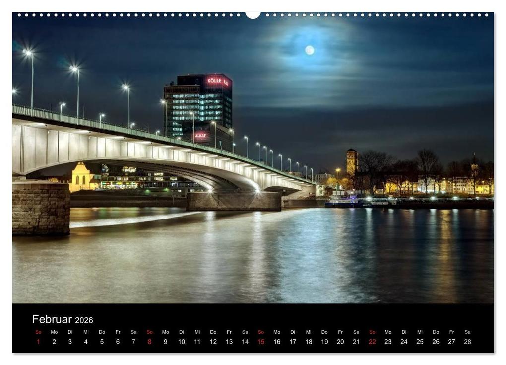 Weitere Ansicht: Köln bei Nacht - dunkelbunte Stadt (Wandkalender 2026 DIN A2 quer), CALVENDO Monatskalender | Peter Brüggen // www. koelndunkelbunt.de, Calvendo