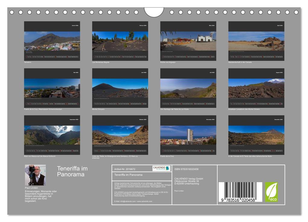 Weitere Ansicht: Teneriffa im Panorama (Wandkalender 2026 DIN A4 quer), CALVENDO Monatskalender | Paul Linden, Calvendo