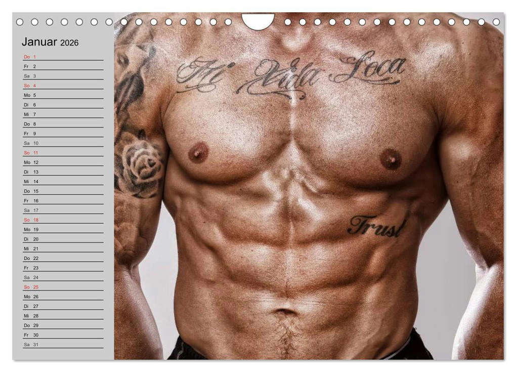 Weitere Ansicht: Erotische Männer. Adonis und Co. (Wandkalender 2026 DIN A4 quer), CALVENDO Monatskalender | Elisabeth Stanzer, Calvendo