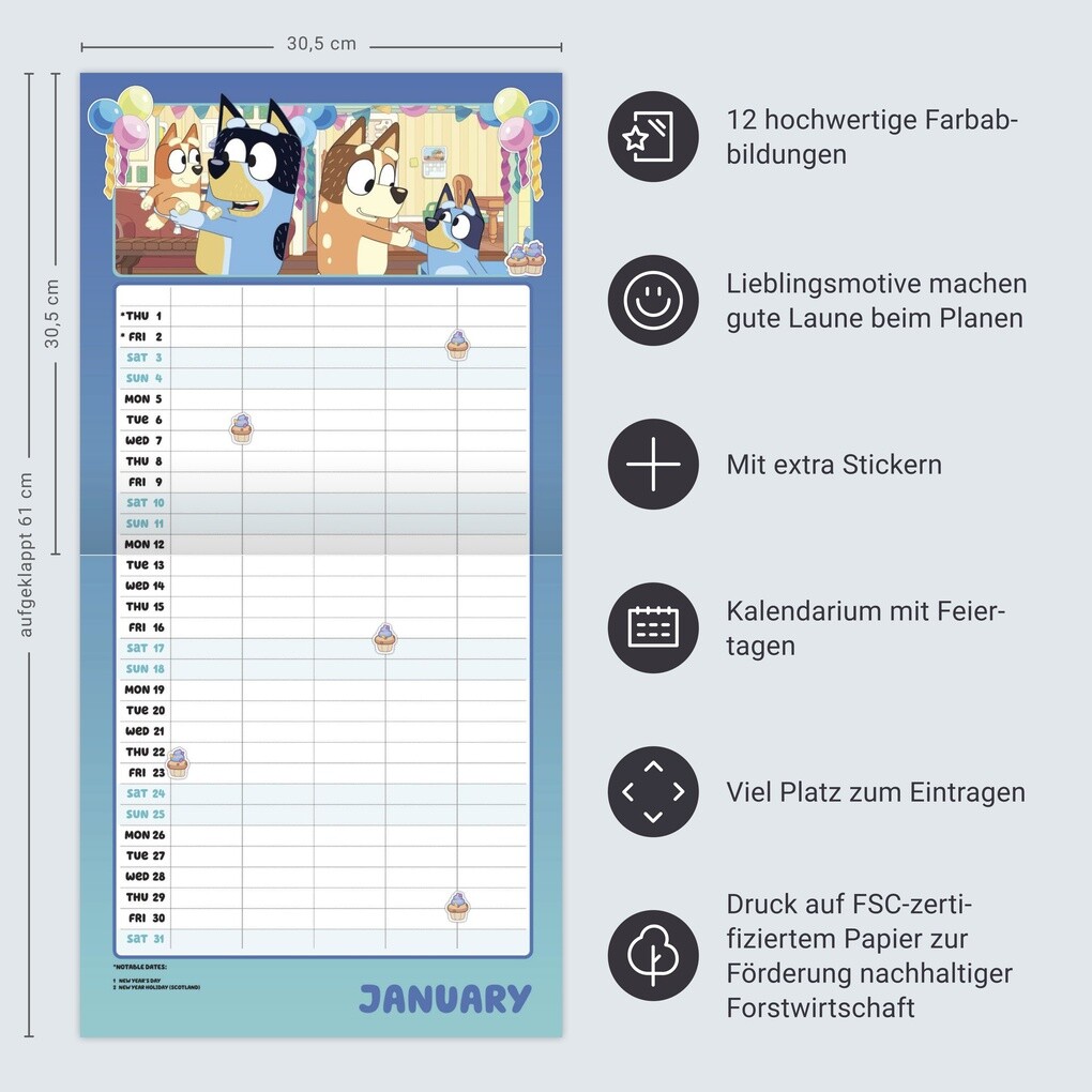 Weitere Ansicht: Bluey Familienplaner Broschurkalender 2026