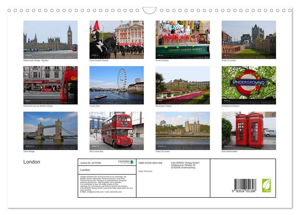 Weitere Ansicht: London (Wandkalender 2026 DIN A3 quer), CALVENDO Monatskalender | pitie pitie, Calvendo, pitie