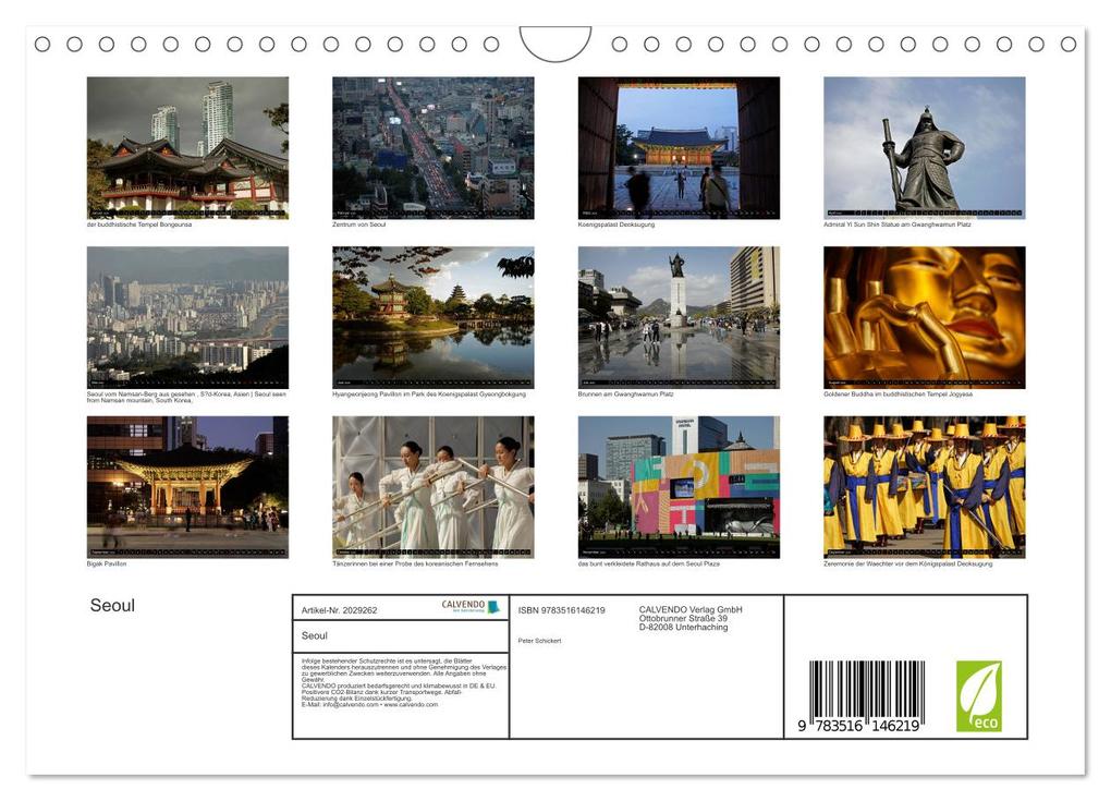 Weitere Ansicht: Seoul (Wandkalender 2026 DIN A4 quer), CALVENDO Monatskalender | Peter Schickert, Calvendo