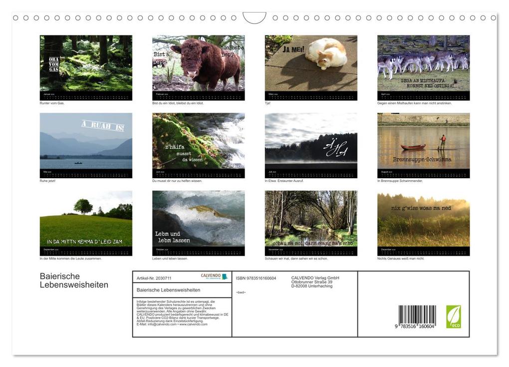Weitere Ansicht: Baierische Lebensweisheiten (Wandkalender 2026 DIN A3 quer), CALVENDO Monatskalender | ~bwd~ ~bwd~, Calvendo, ~bwd~