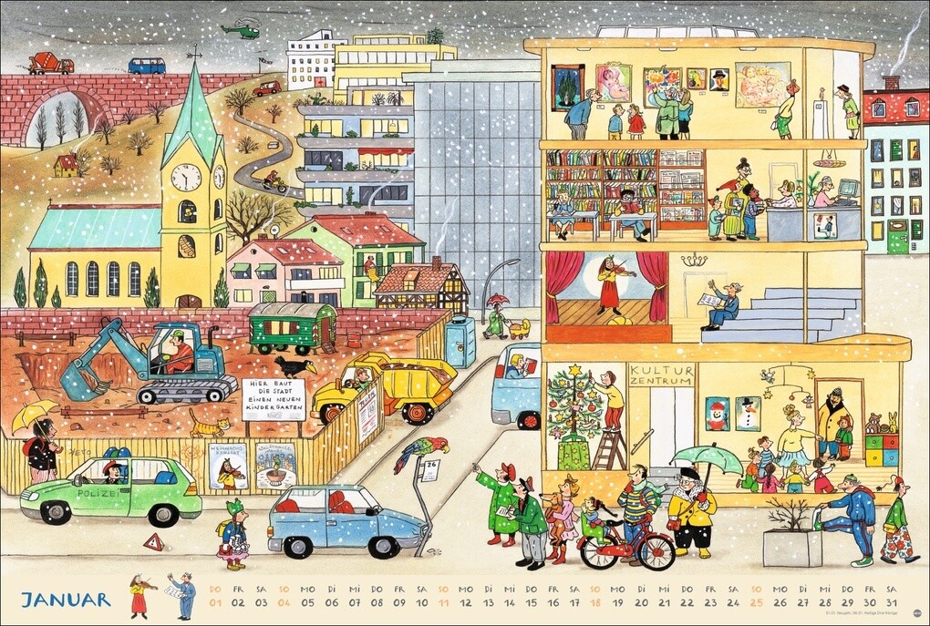 Weitere Ansicht: R.S. Berner Wimmel-Kalender 2026 | Rotraut Susanne Berner