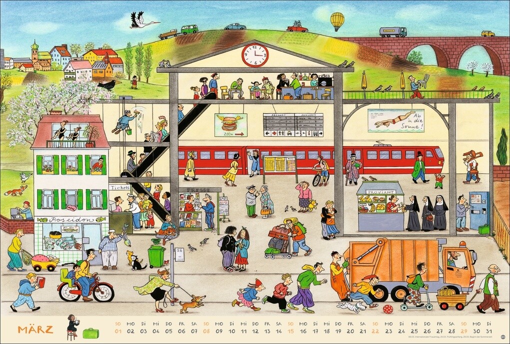 Weitere Ansicht: R.S. Berner Wimmel-Kalender 2026 | Rotraut Susanne Berner