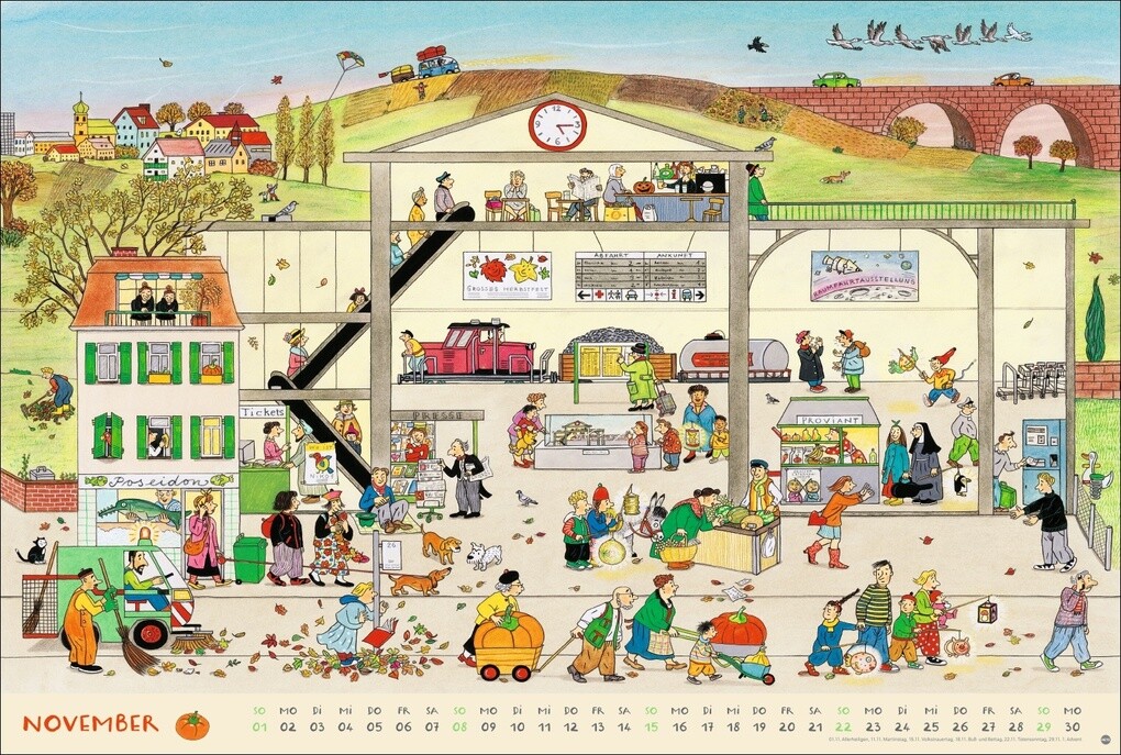 Weitere Ansicht: R.S. Berner Wimmel-Kalender 2026 | Rotraut Susanne Berner