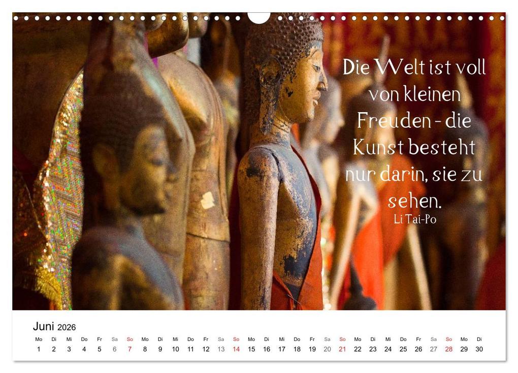 Weitere Ansicht: Reisefreu(n)de: Leben in Harmonie - buddhistische Zitate (Wandkalender 2026 DIN A3 quer), CALVENDO Monatskalender | Sven Gruse, Calvendo