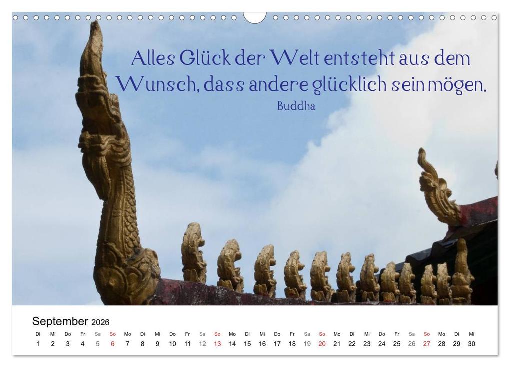 Weitere Ansicht: Reisefreu(n)de: Leben in Harmonie - buddhistische Zitate (Wandkalender 2026 DIN A3 quer), CALVENDO Monatskalender | Sven Gruse, Calvendo