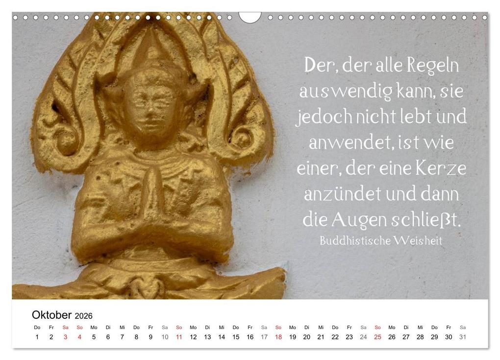 Weitere Ansicht: Reisefreu(n)de: Leben in Harmonie - buddhistische Zitate (Wandkalender 2026 DIN A3 quer), CALVENDO Monatskalender | Sven Gruse, Calvendo