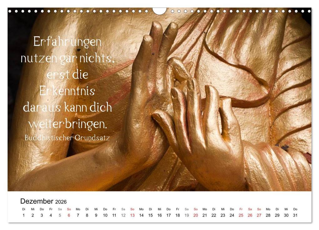 Weitere Ansicht: Reisefreu(n)de: Leben in Harmonie - buddhistische Zitate (Wandkalender 2026 DIN A3 quer), CALVENDO Monatskalender | Sven Gruse, Calvendo