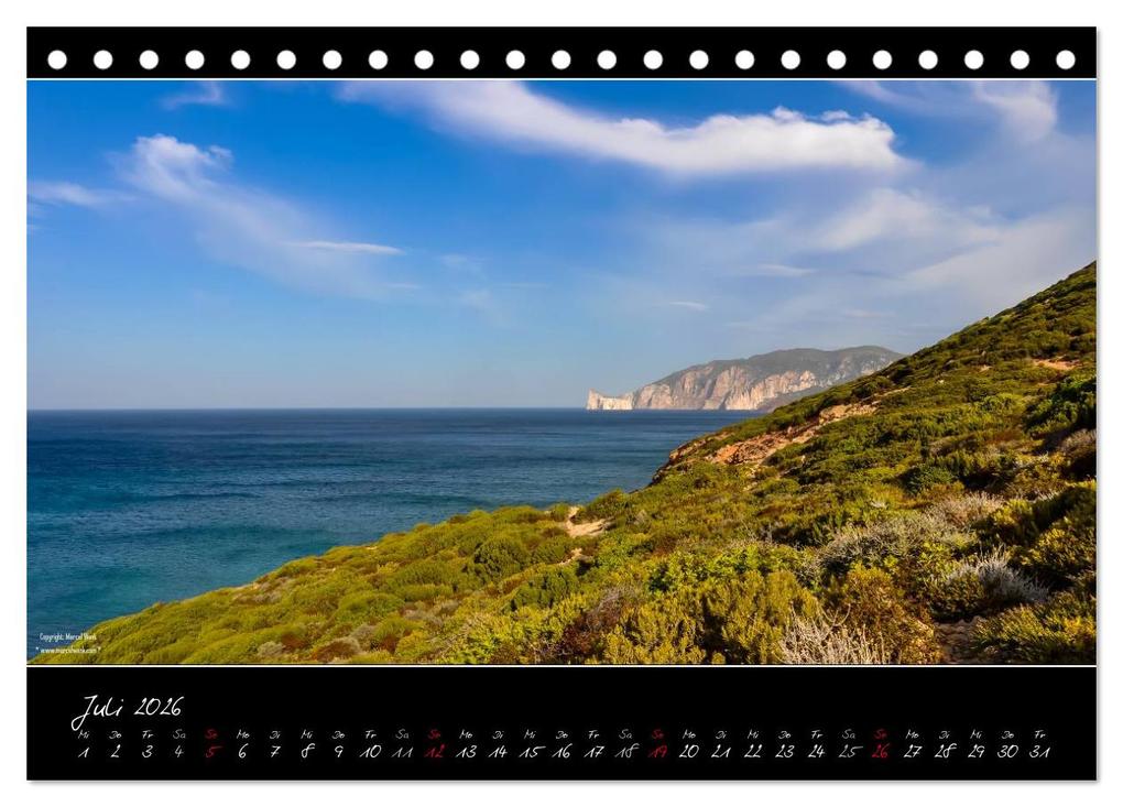 Weitere Ansicht: Sardinien Panoramakalender (Tischkalender 2026 DIN A5 quer), CALVENDO Monatskalender | Marcel Wenk, Calvendo