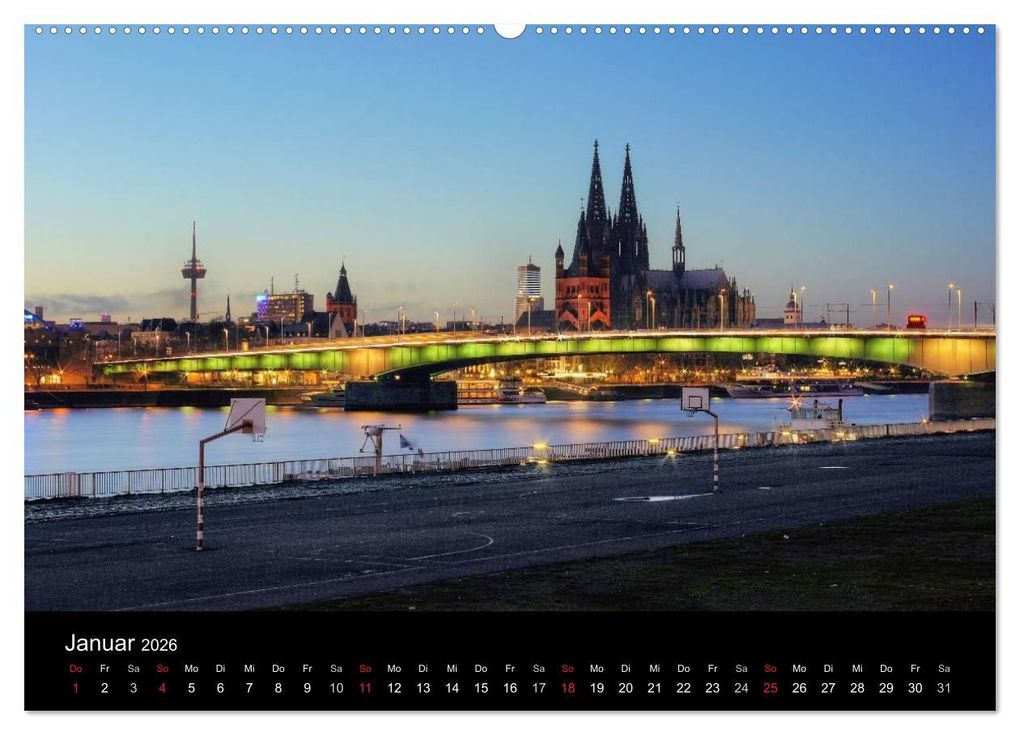 Weitere Ansicht: köln dunkelbunt II - Die Stadt leuchtet! (Wandkalender 2026 DIN A2 quer), CALVENDO Monatskalender | Peter Brüggen // www. koelndunkelbunt.de, Calvendo