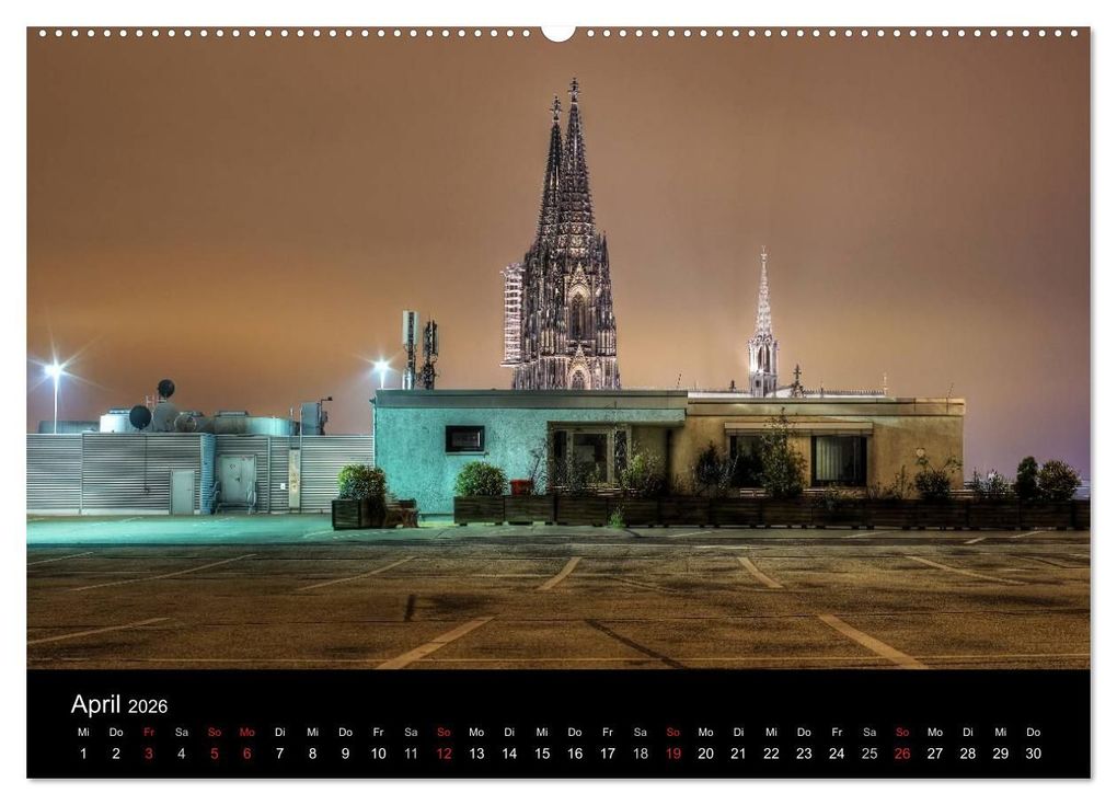 Weitere Ansicht: köln dunkelbunt II - Die Stadt leuchtet! (Wandkalender 2026 DIN A2 quer), CALVENDO Monatskalender | Peter Brüggen // www. koelndunkelbunt.de, Calvendo
