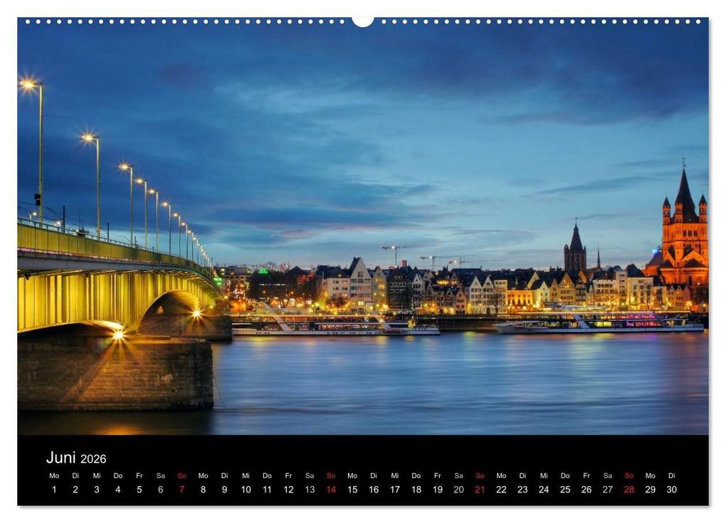 Weitere Ansicht: köln dunkelbunt II - Die Stadt leuchtet! (Wandkalender 2026 DIN A2 quer), CALVENDO Monatskalender | Peter Brüggen // www. koelndunkelbunt.de, Calvendo