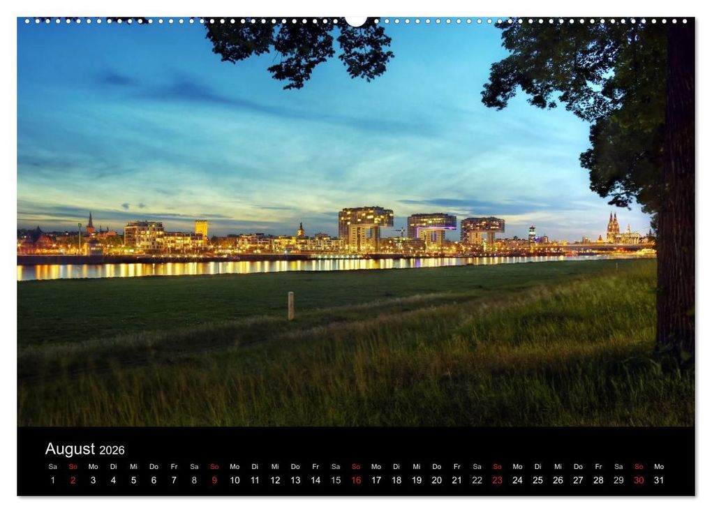 Weitere Ansicht: köln dunkelbunt II - Die Stadt leuchtet! (Wandkalender 2026 DIN A2 quer), CALVENDO Monatskalender | Peter Brüggen // www. koelndunkelbunt.de, Calvendo