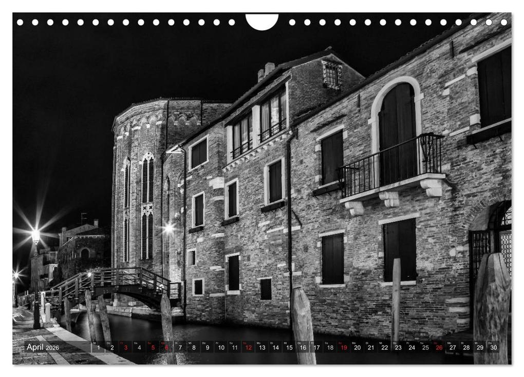 Weitere Ansicht: Leuchtendes Venedig ...in monochrom (Wandkalender 2026 DIN A4 quer), CALVENDO Monatskalender | Melanie Viola, Calvendo