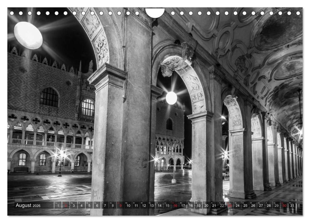 Weitere Ansicht: Leuchtendes Venedig ...in monochrom (Wandkalender 2026 DIN A4 quer), CALVENDO Monatskalender | Melanie Viola, Calvendo