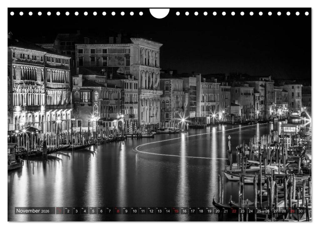 Weitere Ansicht: Leuchtendes Venedig ...in monochrom (Wandkalender 2026 DIN A4 quer), CALVENDO Monatskalender | Melanie Viola, Calvendo