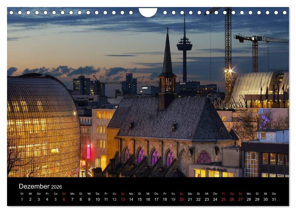 Weitere Ansicht: köln dunkelbunt II - Die Stadt leuchtet! (Wandkalender 2026 DIN A4 quer), CALVENDO Monatskalender | Peter Brüggen // www. koelndunkelbunt.de, Calvendo