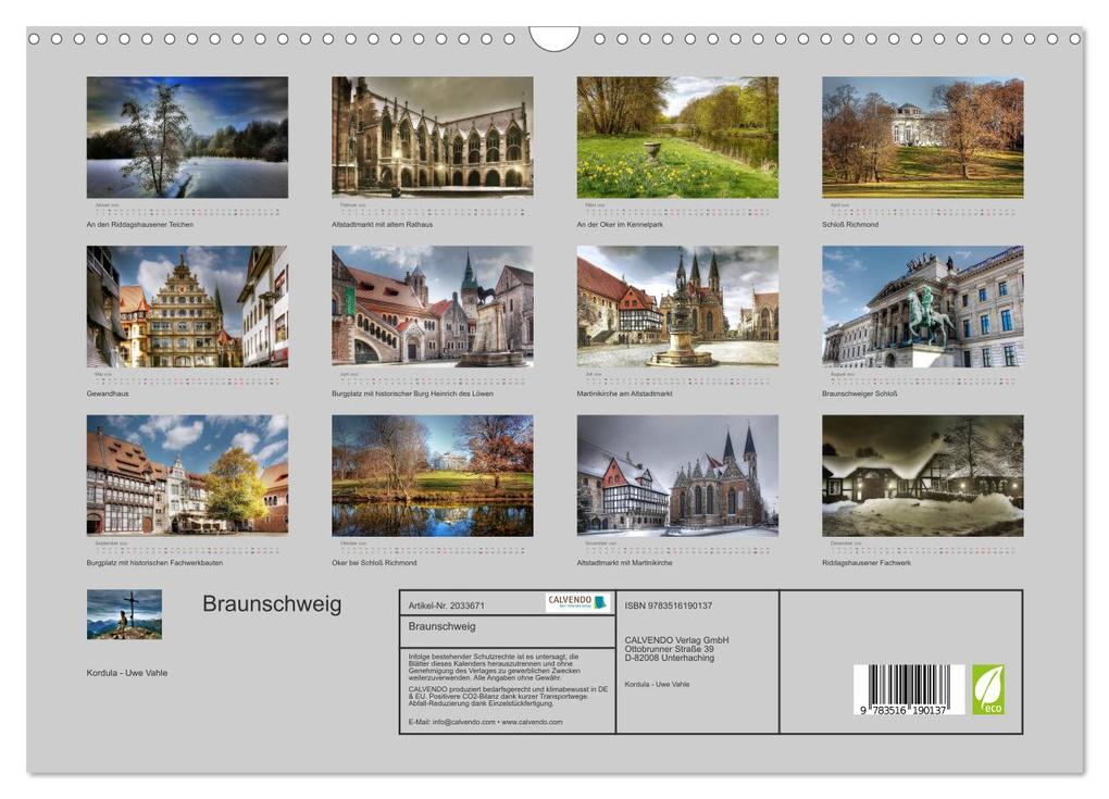 Weitere Ansicht: Braunschweig (Wandkalender 2026 DIN A3 quer), CALVENDO Monatskalender | Calvendo, Kordula Vahle, Kordula - Uwe Vahle
