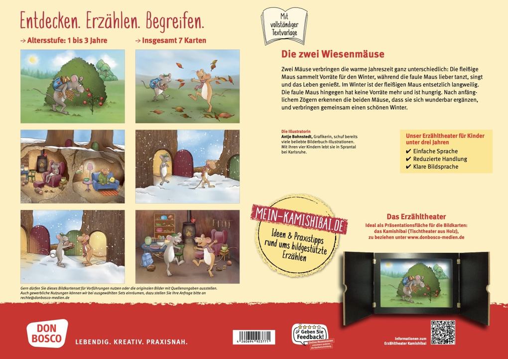 Weitere Ansicht: Die zwei Wiesenmäuse. Kamishibai Bildkartenset