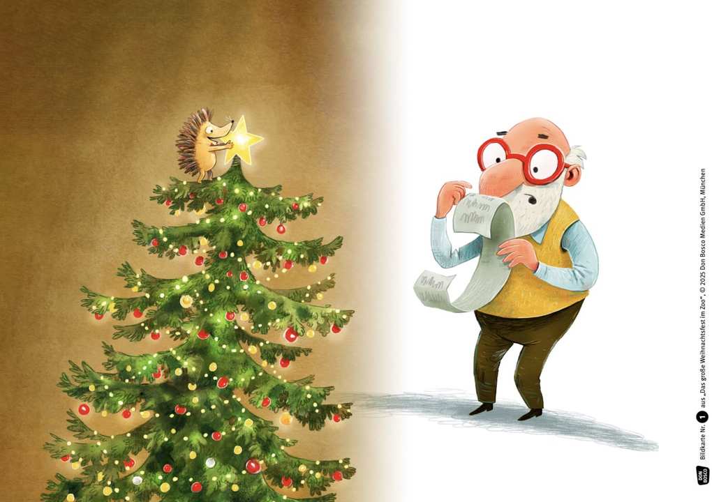 Weitere Ansicht: Das große Weihnachtsfest im Zoo. Kamishibai Bildkartenset | Sophie Schoenwald