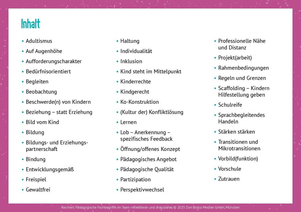Weitere Ansicht: Pädagogische Fachbegriffe im Team reflektieren und diskutieren | Birgit Reichert