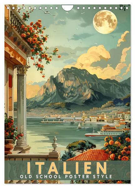 Produktbild: Italien - Old School Poster Style (Wandkalender 2026 DIN A4 hoch), CALVENDO Monatskalender | Val Thoermer, Calvendo