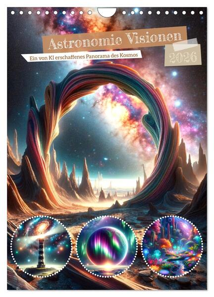 Produktbild: Astronomie Visionen - Ein von KI erschaffenes Panorama des Kosmos (Wandkalender 2026 DIN A4 hoch), CALVENDO Monatskalender | Marco Warstat, Calvendo