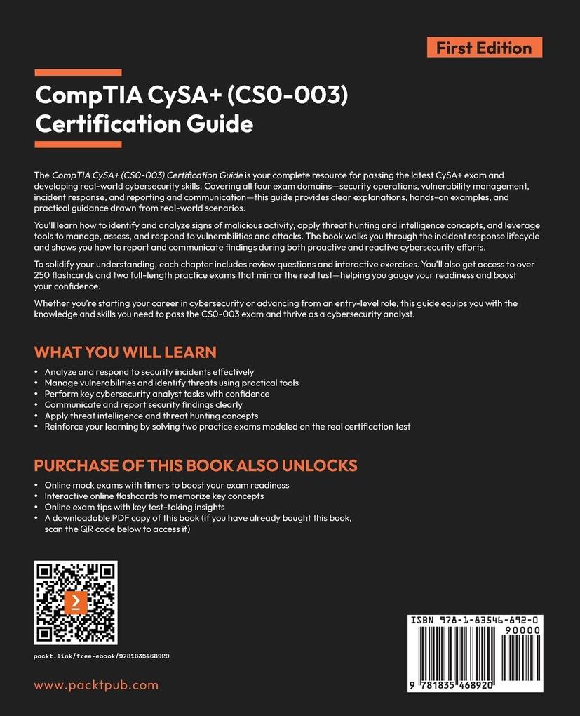 Weitere Ansicht: CompTIA CySA+ (CS0-003) Certification Guide | Jonathan Isley
