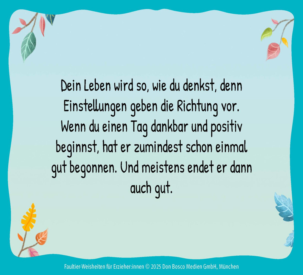 Weitere Ansicht: Faultier-Weisheiten für Erzieher:innen | Anke Elisabeth Ballmann