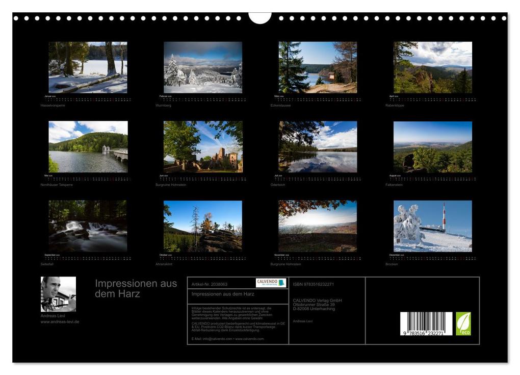 Weitere Ansicht: Impressionen aus dem Harz (Wandkalender 2026 DIN A3 quer), CALVENDO Monatskalender | Andreas Levi, Calvendo