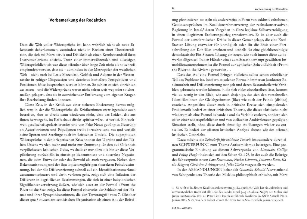 Weitere Ansicht: Zeitschrift für kritische Theorie / Zeitschrift fur kritische Theorie, Heft 60/61 (2025) | Johanna Bach, Julia Christ, Alexandra Colligs, Philip Hogh, Niklas Lämmel