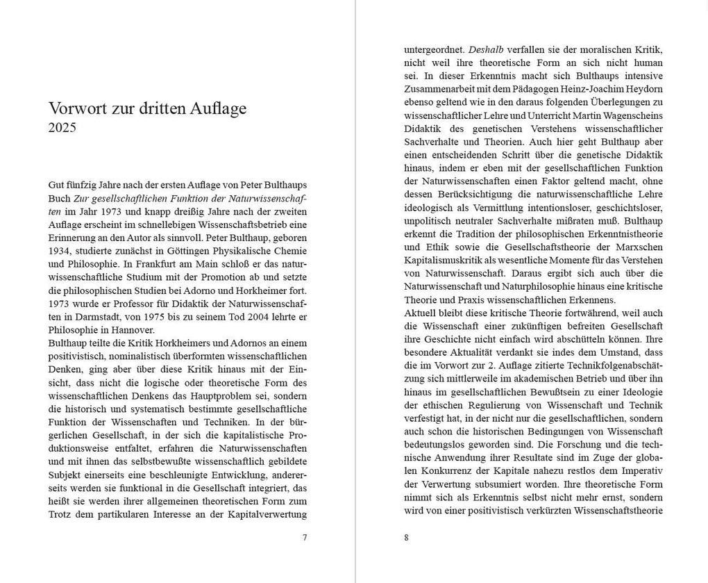 Weitere Ansicht: Zur gesellschaftlichen Funktion der Naturwissenschaften | Peter Bulthaup