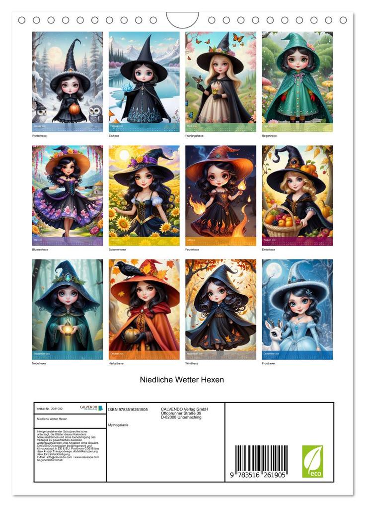 Weitere Ansicht: Niedliche Wetter Hexen (Wandkalender 2026 DIN A4 hoch), CALVENDO Monatskalender | Mythogalaxis Mythogalaxis, Calvendo, Mythogalaxis
