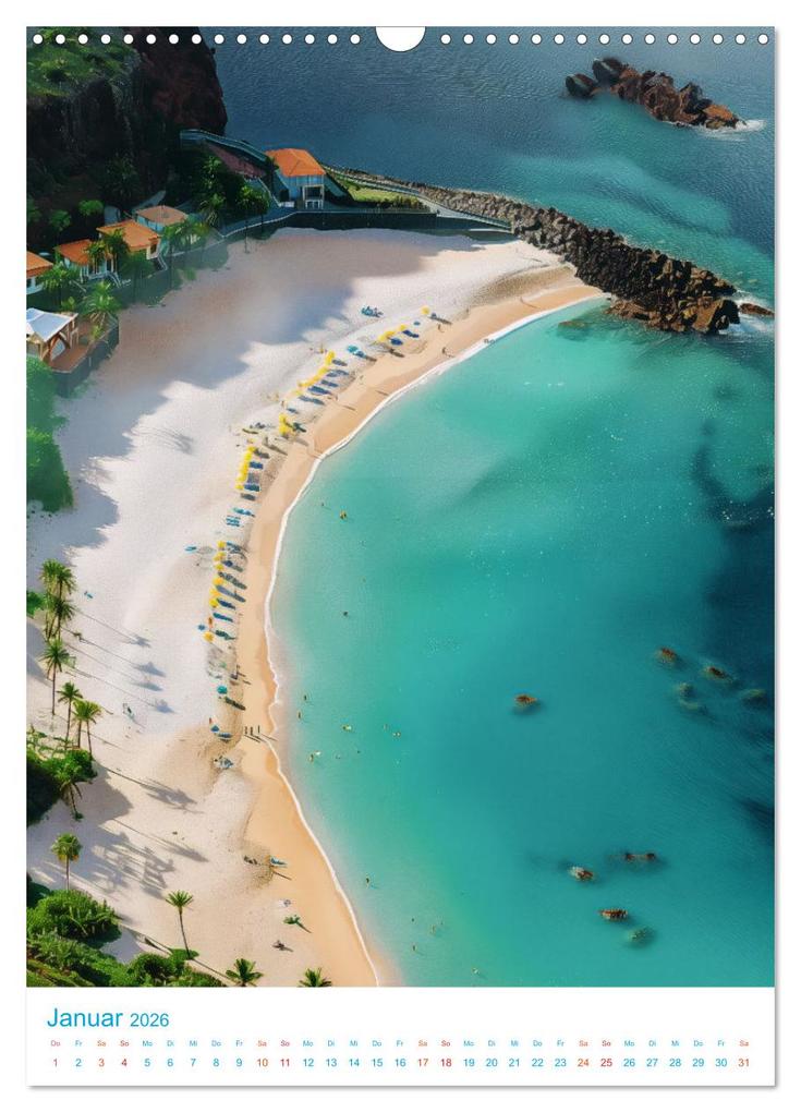 Weitere Ansicht: Blick von oben - Traumstrände (Wandkalender 2026 DIN A3 hoch), CALVENDO Monatskalender | Val Thoermer, Calvendo