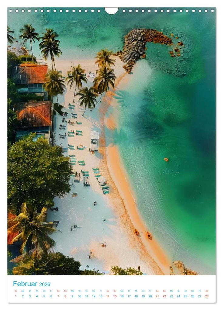 Weitere Ansicht: Blick von oben - Traumstrände (Wandkalender 2026 DIN A3 hoch), CALVENDO Monatskalender | Val Thoermer, Calvendo