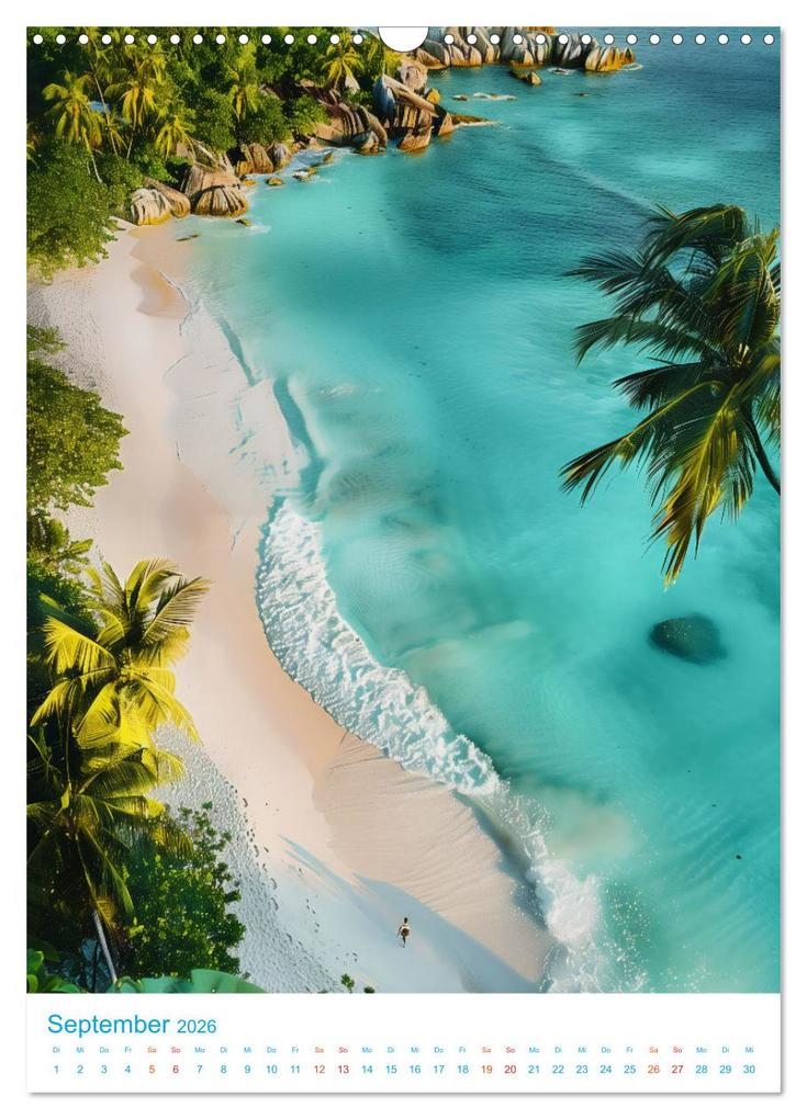 Weitere Ansicht: Blick von oben - Traumstrände (Wandkalender 2026 DIN A3 hoch), CALVENDO Monatskalender | Val Thoermer, Calvendo