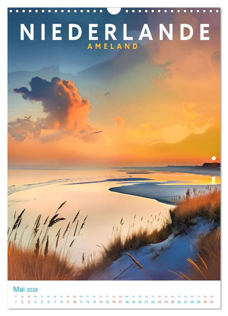 Weitere Ansicht: Niederlande - Old School Poster Style (Wandkalender 2026 DIN A3 hoch), CALVENDO Monatskalender | Val Thoermer, Calvendo