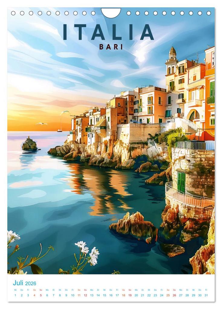 Weitere Ansicht: Italien - Old School Poster Style (Wandkalender 2026 DIN A4 hoch), CALVENDO Monatskalender | Val Thoermer, Calvendo