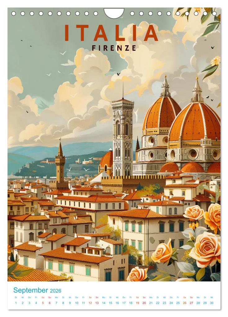 Weitere Ansicht: Italien - Old School Poster Style (Wandkalender 2026 DIN A4 hoch), CALVENDO Monatskalender | Val Thoermer, Calvendo